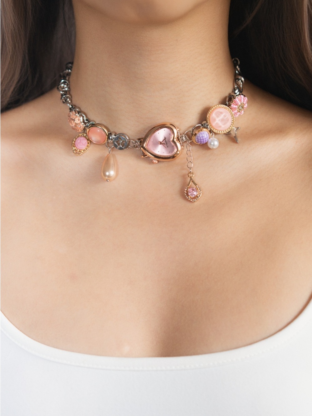 MAISON FOU FOU Anastasia O'Clock Chocker Silver Vintage Style Necklace NEW $48 - Picture 4 of 8